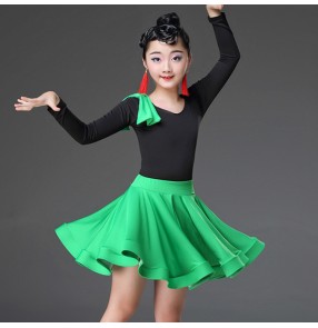 Wholesale discount children latin dance dresses stage performance competition latin rumba dance skirts costumes dress