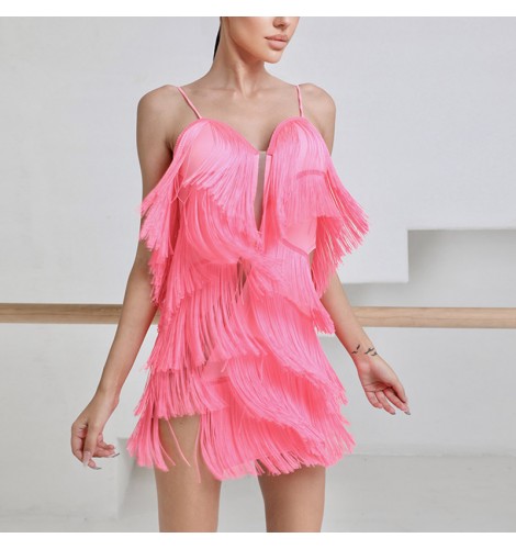 Tassel latin dance dresses clearance