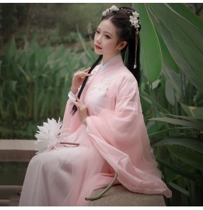 Women chinese folk dance costumes Hanfu drama film cosplay photos chinese ancient style fairy costume princess Hanfu dress Tang suit