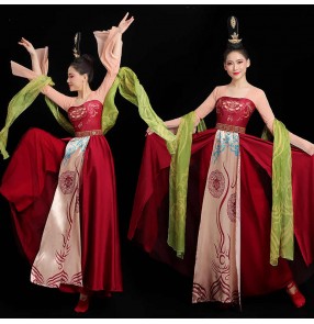 Women Classical hanfu Chinese han tang dynasty Dance Performance Costume Female Herbarium Skirt Tang Han fiary princess performance dresses