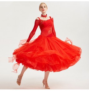 Women competition stage performance ballroom dance dress for female lady professional waltz tango dance skirt costumes dress