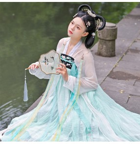 Women girls fairy hanfu dress Antique hair ring streamer headdress long fringed hair ribbon for lady fairy headdress Hanfu Hair Accessories