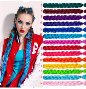 Women girls hiphop street dance hair extension braids Dirty Braids African Braids rappers singers stage performance African braids wig hair Dreadlocks