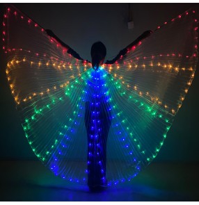 Women girls Led Light wings performance light-emitting cloak dance flashing gold wings performance clothing light-emitting butterfly fluorescent props