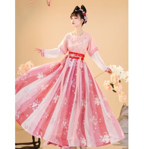 Women hanfu ancient chinese folk costumes fairy princess dress Tang han ming Dynasty Hanfu classical Dunhuang phtos shooting Ancient Costume