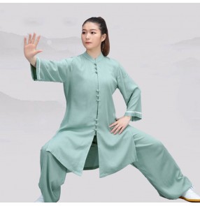 Women kungfu clothing taichi uniforms breathable material martial art wushu performance suit for female