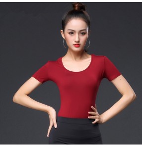 Women latin ballroom dance tops stage performance rumba salsa chacha dance tops shirts blouses