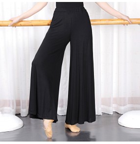 Women Modern latin ballroom dance wide-leg pants loose female Chinese classical dance pants folk dance dance pants dance practice training pants