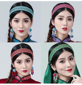 Women Mongolian dance headwear hairpin ladies ethnic dance performance hair accessories adult children Mongolian headband