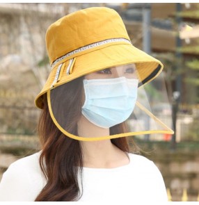 women's anti-droplet saliva outdoor fisherman hat with face shield dust virus proof safety protect sun cap