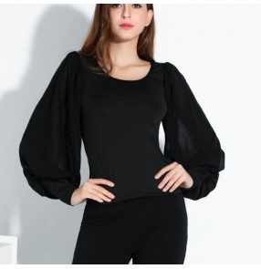 Women's ballroom dance latin dance blouse batwing sleeves tops stage performance tops shirts