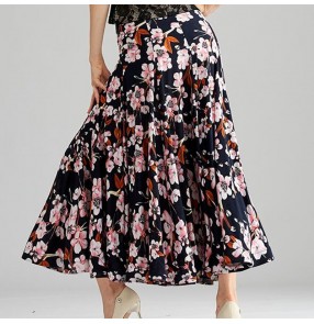 Women's ballroom dance skirts flowers waltz tango ballroom dance skirt for female