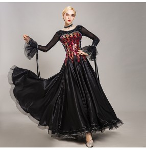 Women's ballroom dancing dresses competition waltz tango dance dresses