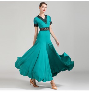 Women's ballroom dancing dresses exercises practice blue red black tango waltz dance dresses