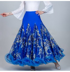 Women's ballroom dancing skirts female lady flowers stage performance modern dance waltz tango dancing skirts