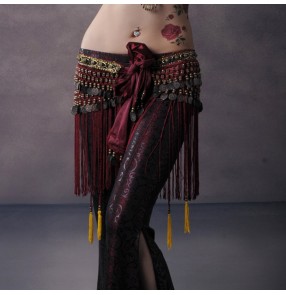 Women's Belly dance waist chain belly dance hip scarf tribal waist scarf New style belly dance performance tassel hip scarf