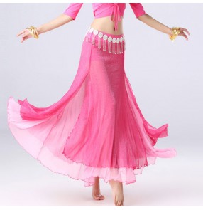 Women's belly Indian oriental queen dance skirts female stage performance  professional belly dance practice skirts costumes with waist chain