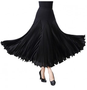 Women's black ballroom dancing skirts female competition stage performance waltz tango dance skirts 