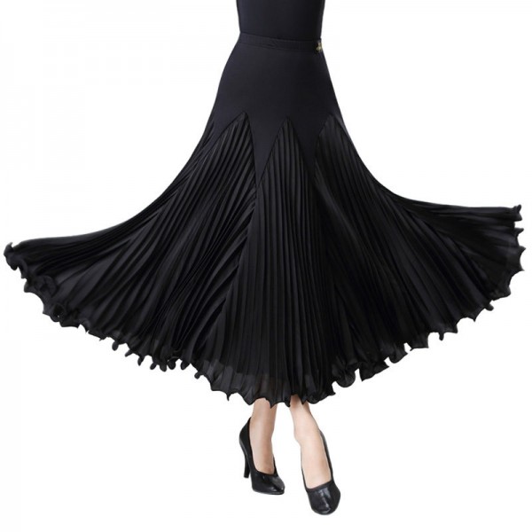 Women's black ballroom dancing skirts female competition stage ...