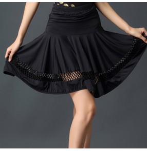 Women's black colored latin dance skirts salsa rumba chacha dance costumes skirts
