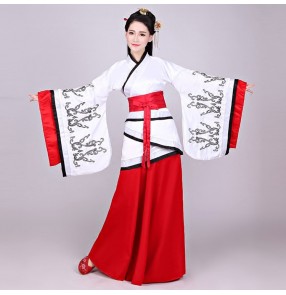 Women's black with red Hanfu chinese dresses ancient traditional princess dress korean japanese kimono dress fairy drama cosplay dresses