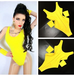 Women's candy colored ds singers jazz dance bodysuits stage performance modern dance hiphop dancers jumpsuits leotards