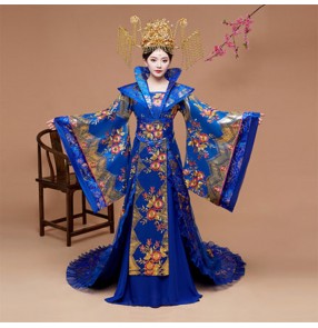 Women's chinese ancient traditional classical Empress dresses princess tang dynasty palace stage performance robes costumes