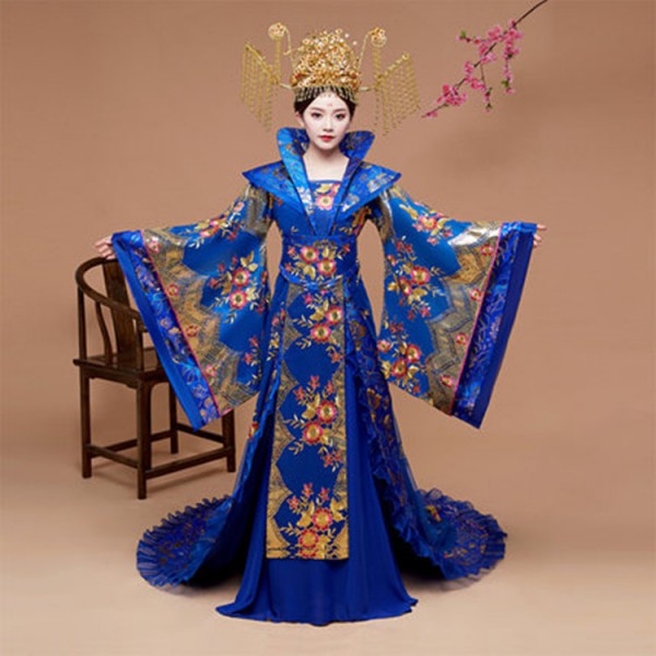 Womens Chinese Ancient Traditional Classical Empress Dresses Princess Tang Dynasty Palace Stage 