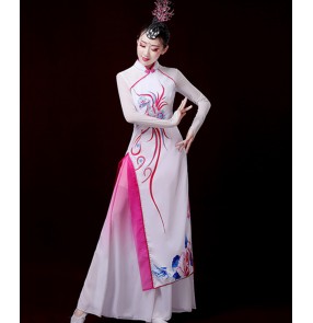 Women's chinese dress qipao dresses fairy cosplay dresses stage performance traditional classical dance dresses costumes