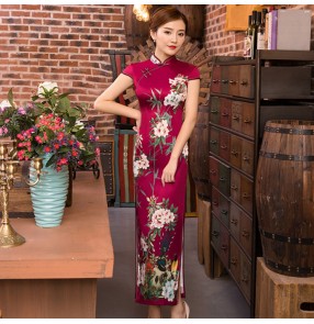 Women's chinese dress traditional chinese qipao cheongsam dresses competition model show stage performance evening party dresses