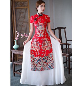 Women's chinese dresses oriental china traditional bridesmaid qipao dresses wedding party photography cheongsam 