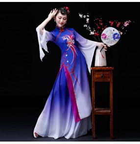 Women's chinese folk dance costumes fairy cosplay traditional china classical yangko fan dance dress costumes