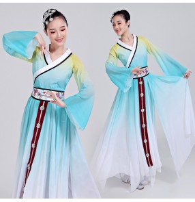 Women's chinese folk dance costumes for female classical ancient traditional yangko fairy stage performance dresses