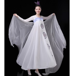 Women's chinese folk dance dresses korean japanese kimono hanfu fairy dresses drama cosplay dresses costumes robes