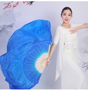 Women's chinese folk fan dance silk fans blue pink yellow colored fairy classical traditional dance fans