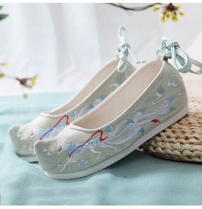 Women's chinese hanfu embroidered shoes fairy princess drama cosplay kimono hanbok dress performance clothing shoes for girls