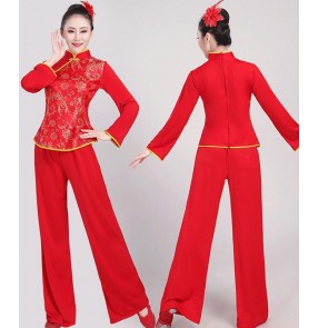 women's Chinese Northern Shaanxi ethnic Ansai waist drum traditional Shaanxi folk song costume Yangko costume opening dance drum performance costume