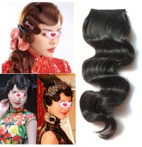 Women's chinese traditional dance headdress classical retro drama cosplay wig retro bangs hair piece