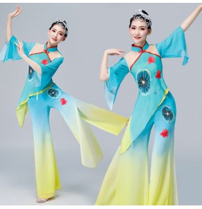 Women's chinese yangko dan dance costumes oriental ancient traditional fairy drama cosplay clothes dresses