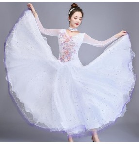 Women's competiiton ballroom dancing dresses stage performance waltz tango dancing dresses