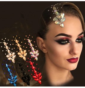 Women's competition dance rhinestones headdress waltz ballroom tango latin dance hair accessories