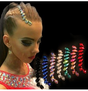 Women's crystal rhinestones stage performance hair accessories competition ballroom waltz tango dance headdress