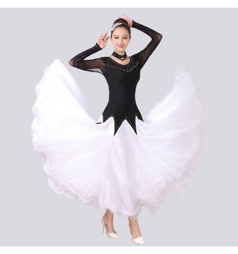 Women's diamond competition ballroom dancing dresses pink blak white ...