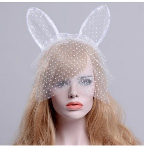 Women's female stage performance cat ear headband hair hoop cocktail party masquerade dance hair clip 