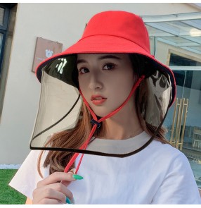 Women's fisherman's cap with face shield antivirus spray saliva dust proof outdoor sun hat