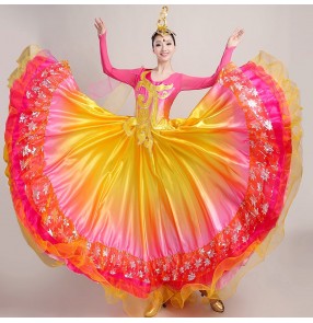 Women's flamenco dress spanish bull dance dress ballroom dresses stage performance  dresses big skirted chorus dresses