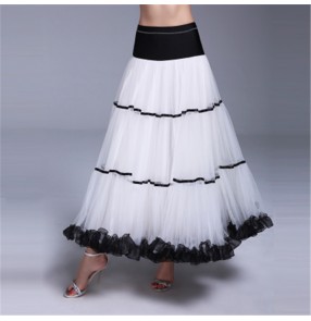 Women's girls  ballroom dancing skirts stage performance competition professional female waltz tango foxtort dance skirts