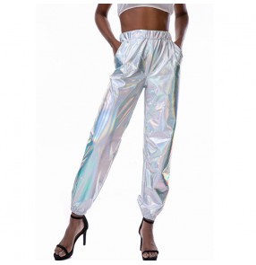 Women's girls glitter hiphop jazz dance pants stage performance party performance casual pants