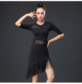 Women's girls latin dance dresses stage performance salsa rumba chacha dance dress skirts