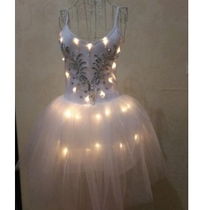 Women's girls led light modern dance ballet dress stage performance ballet dance costumes 